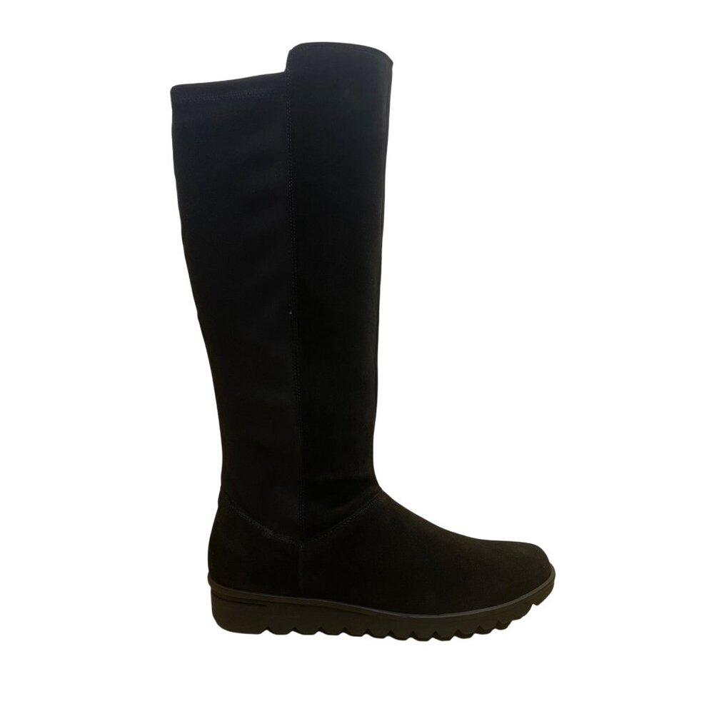 Hartjes Xs Women’s Black Leather Side Zip Up Closure Knee-High Boots Size 8.5